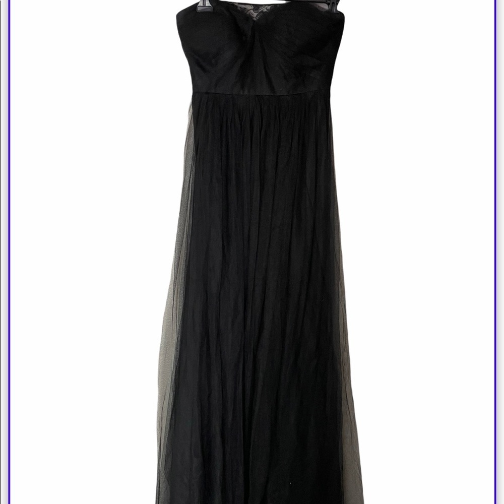 Jenny Yoo BHLDN Black Chiffon Long Dress 0